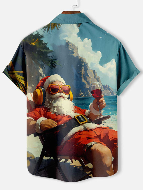 Men's Christmas Funny Graphic Short Sleeve Hawaiian Shirt